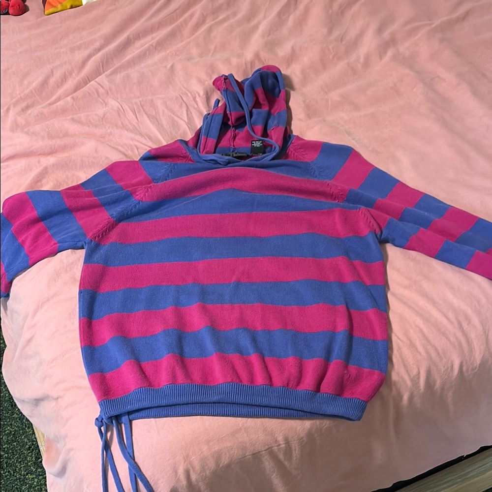 Forenza Pink and Blue Striped Hoodie